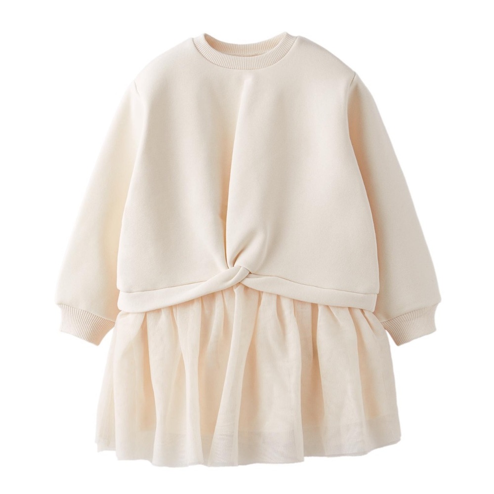 Zara Cream Casual Kids Dress